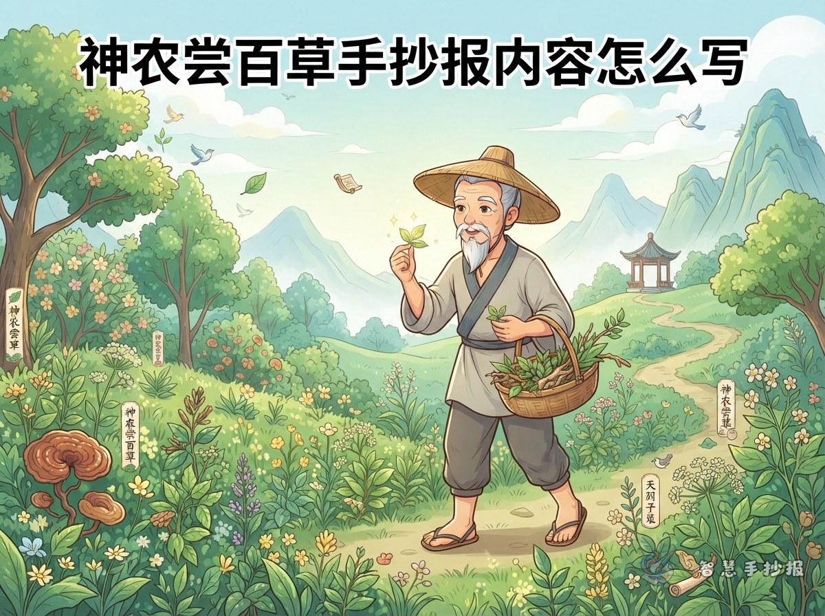 How to Make a Shennong Tastes Hundreds of Herbs Handwritten Newspaper - Poster topic cover image
