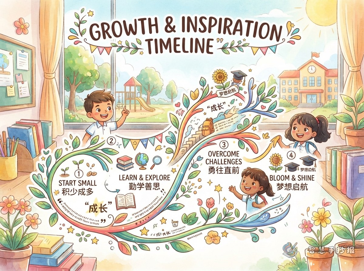 How to Make a Growth Inspirational Quotes Handwritten Newspaper as a Timeline - Poster topic cover image