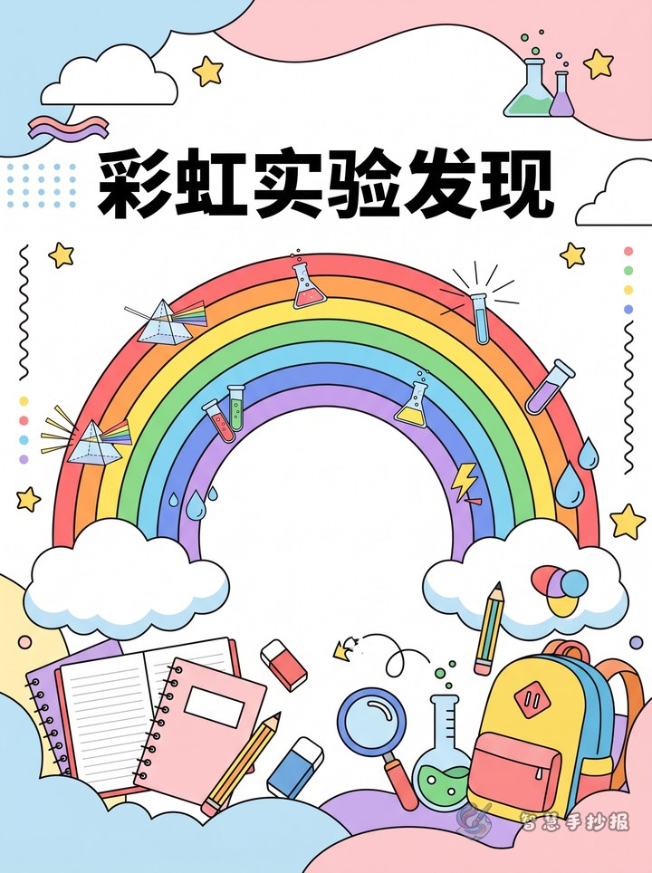 彩虹实验发现手抄报写什么内容更有趣 - 相关内容封面