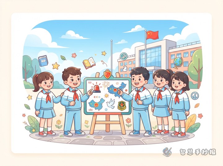 全民国防教育日手抄报写什么？防空警报知识栏目可以这样安排 - 相关内容封面