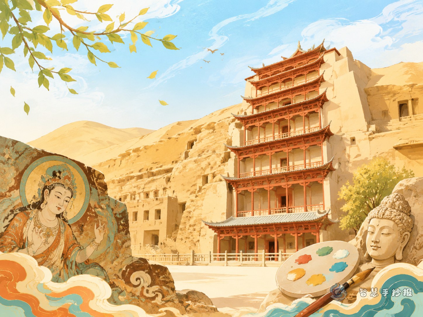 What should I write in a Mogao Caves hand-copied newspaper to make it rich but not messy? - Poster topic cover image