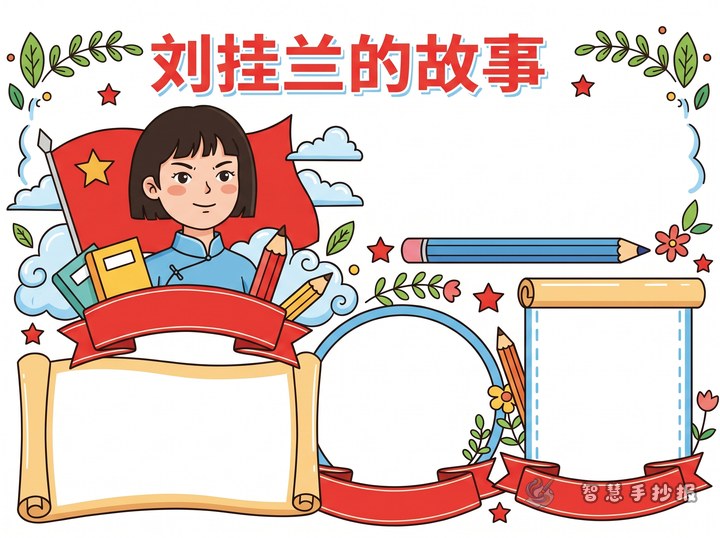刘胡兰的故事手抄报怎么写更清楚 - 历史人物红色故事手抄报手抄报封面