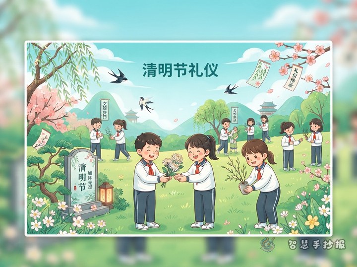 清明节礼仪手抄报可以写哪些内容？附版面设计思路 - 相关内容封面