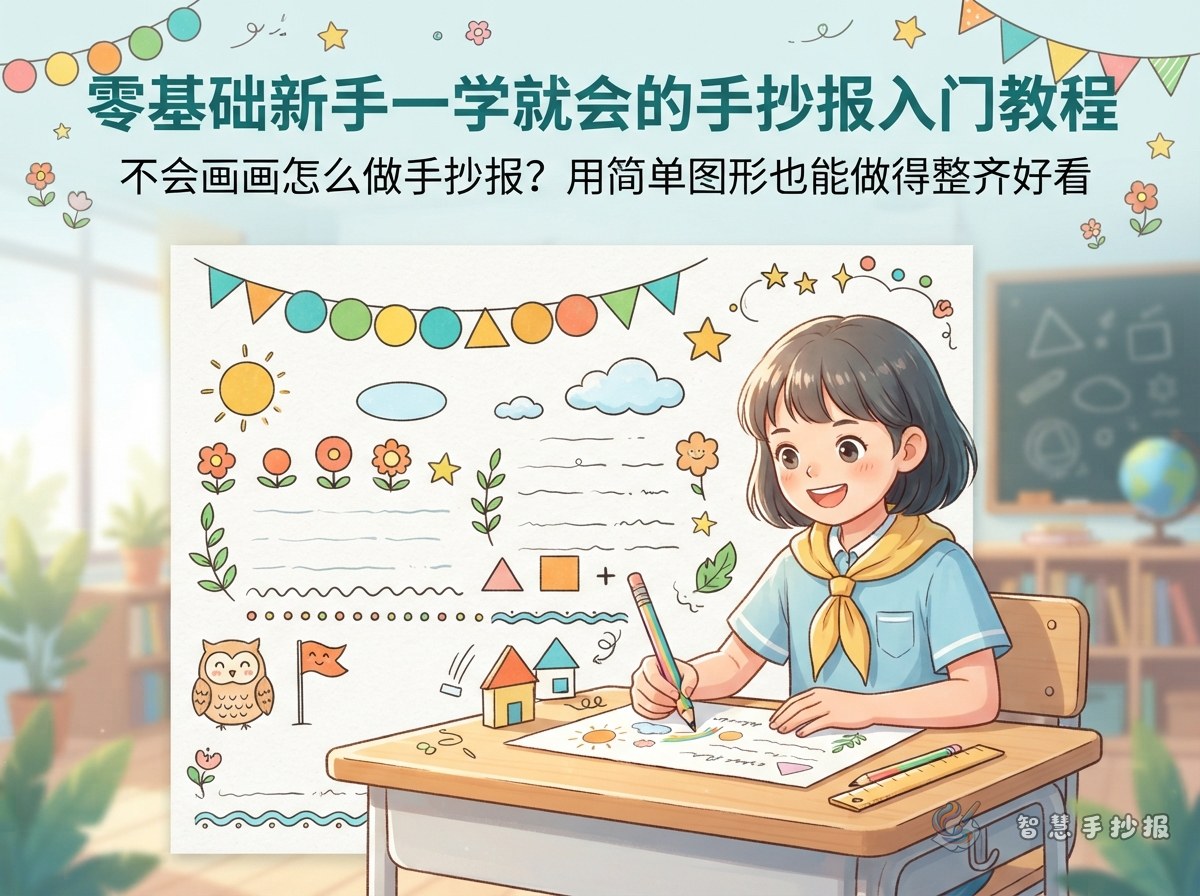 How Can You Make a Handwritten Poster If You Cannot Draw? Use Simple Shapes for a Neat Page - Poster topic cover image