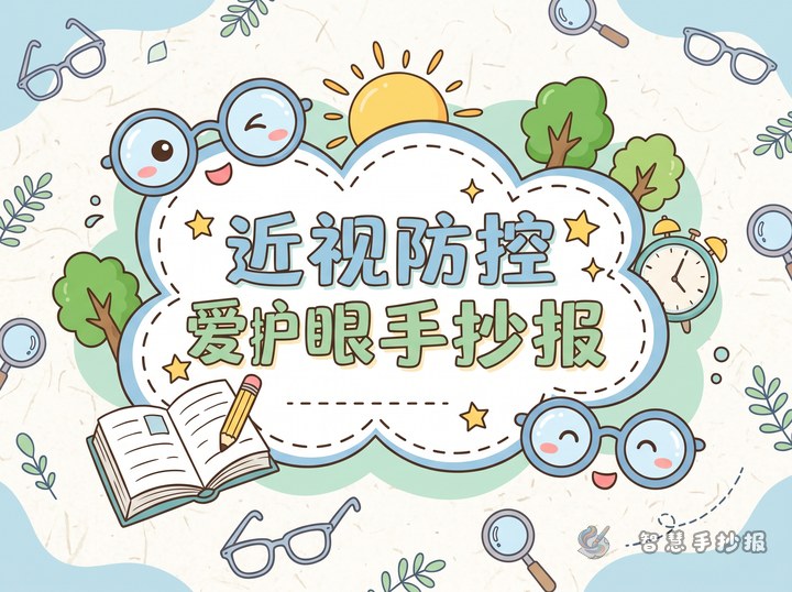 预防近视手抄报写什么内容更实用 - 近视防控爱眼护眼手抄报手抄报封面
