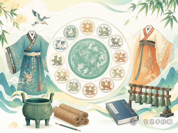 十二章纹和古代礼服礼制手抄报怎么做？ - 相关内容封面