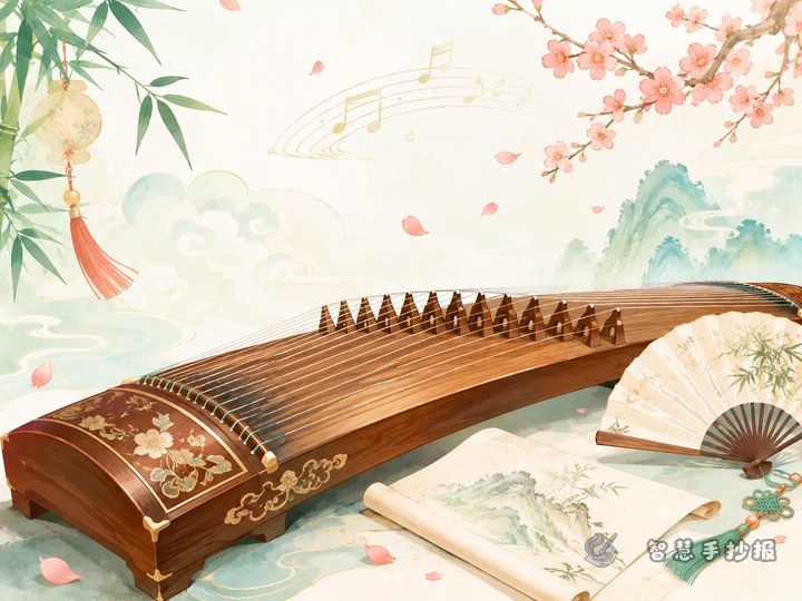 How to Write a Guzheng Handwritten Newspaper with Chinese Style - Sketch Topic Cover