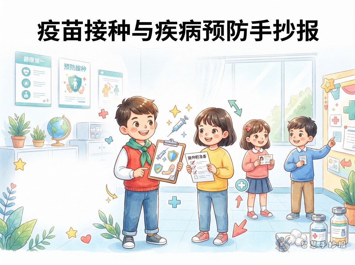 接种疫苗前要准备什么手抄报怎么做 - 智慧手抄报专题封面图