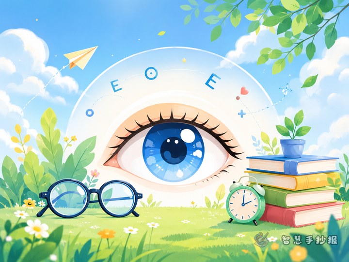 What short and useful content can I put on a National Eye Care Day handwritten newspaper? - Sketch cover for Eye Care and Vision Health Handwritten Newspaper