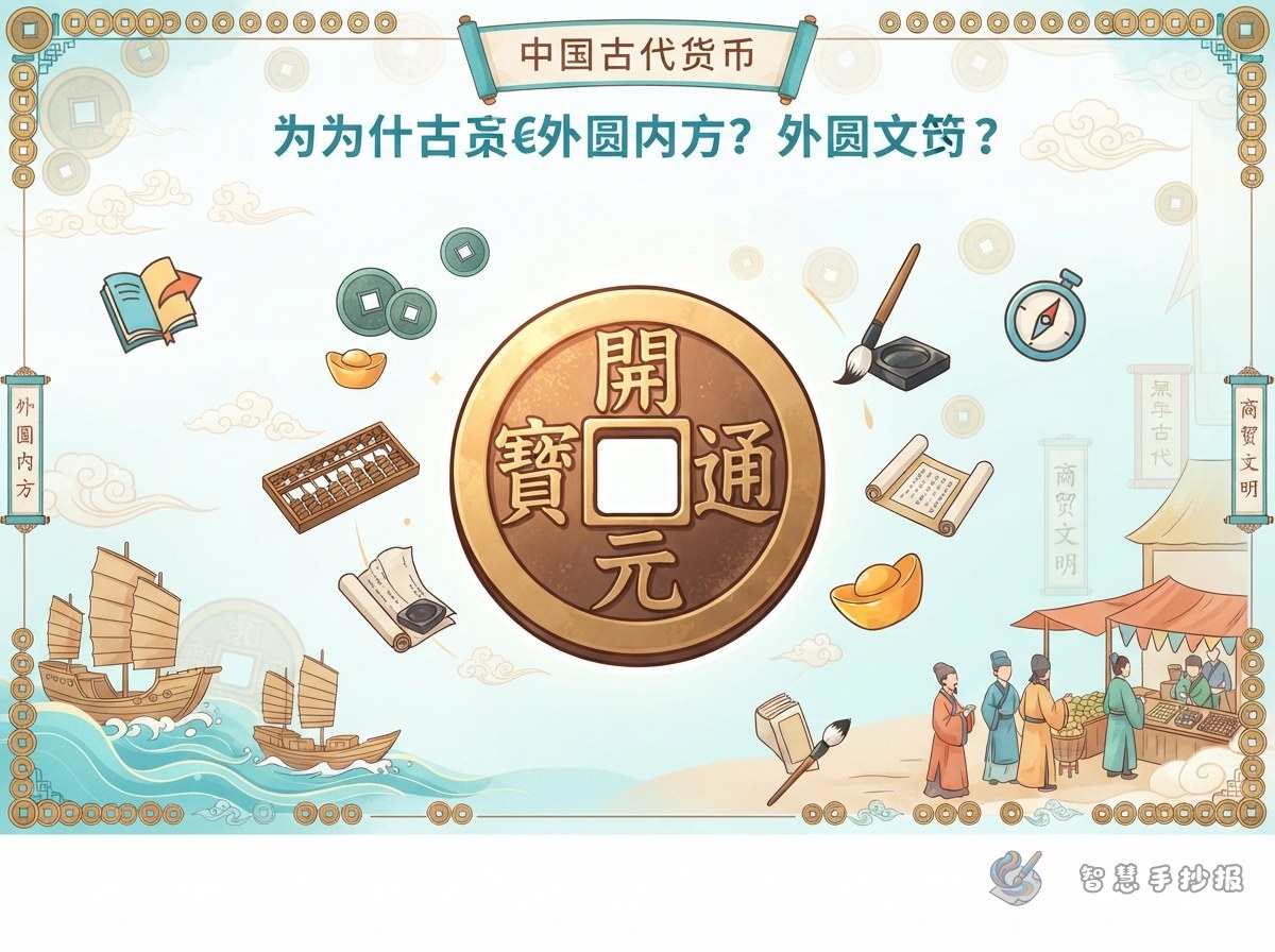 古代铜钱为什么外圆内方？手抄报可以这样写 - Poster topic cover image