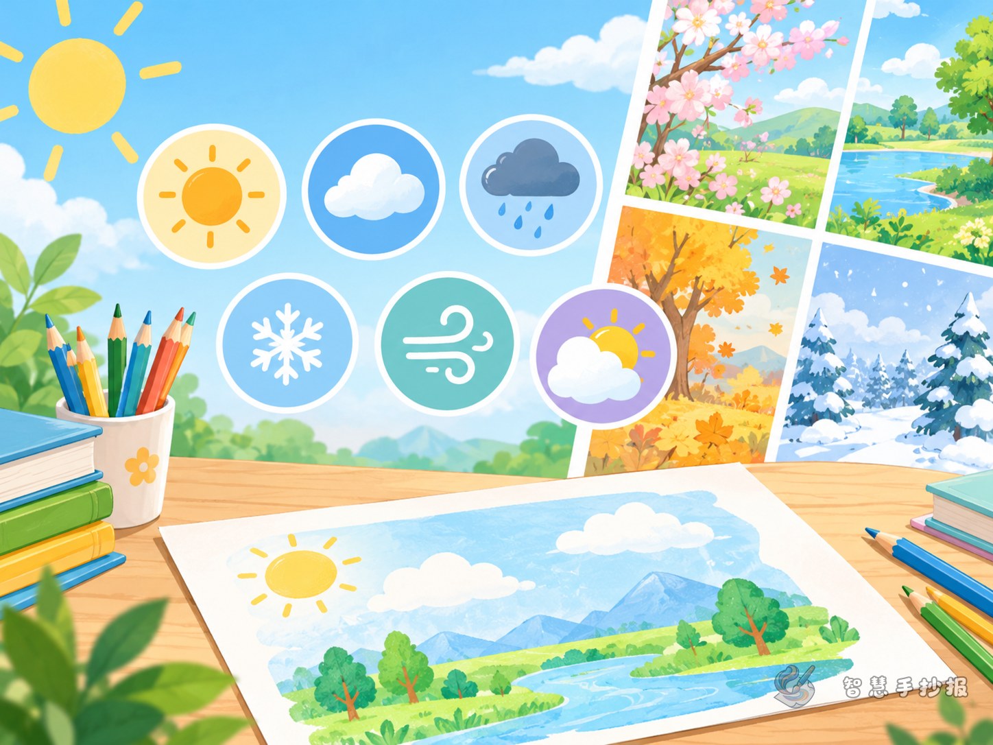 How to Make a Weather Symbols Handwritten Newspaper: Icons and Column Ideas - Poster topic cover image