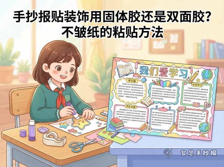 手抄报贴装饰用固体胶还是双面胶？不皱纸的粘贴方法 - 相关内容封面
