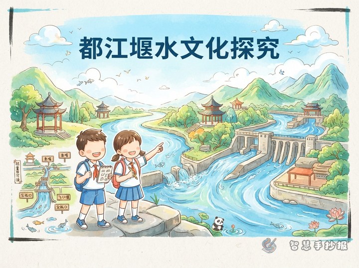 都江堰水文化手抄报怎么排版，写哪些内容不跑题 - 手抄报专题封面