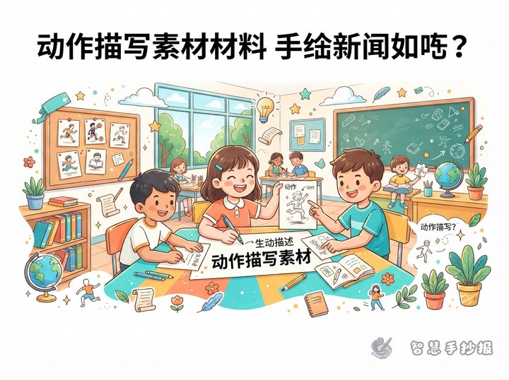 动作描写作文素材手抄报怎么做？ - 相关内容封面