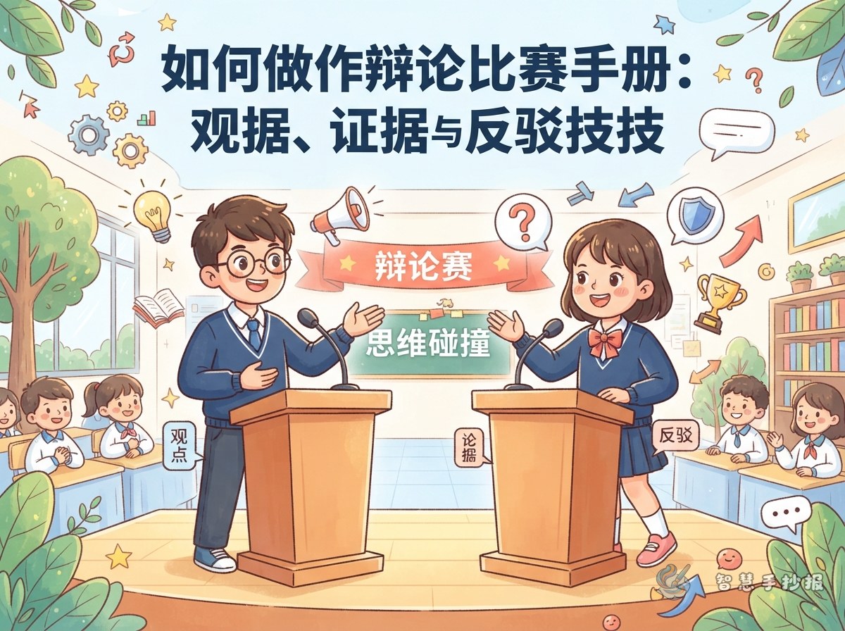 辩论赛手抄报怎么做：论点、论据和反驳技巧 - 智慧手抄报专题封面图