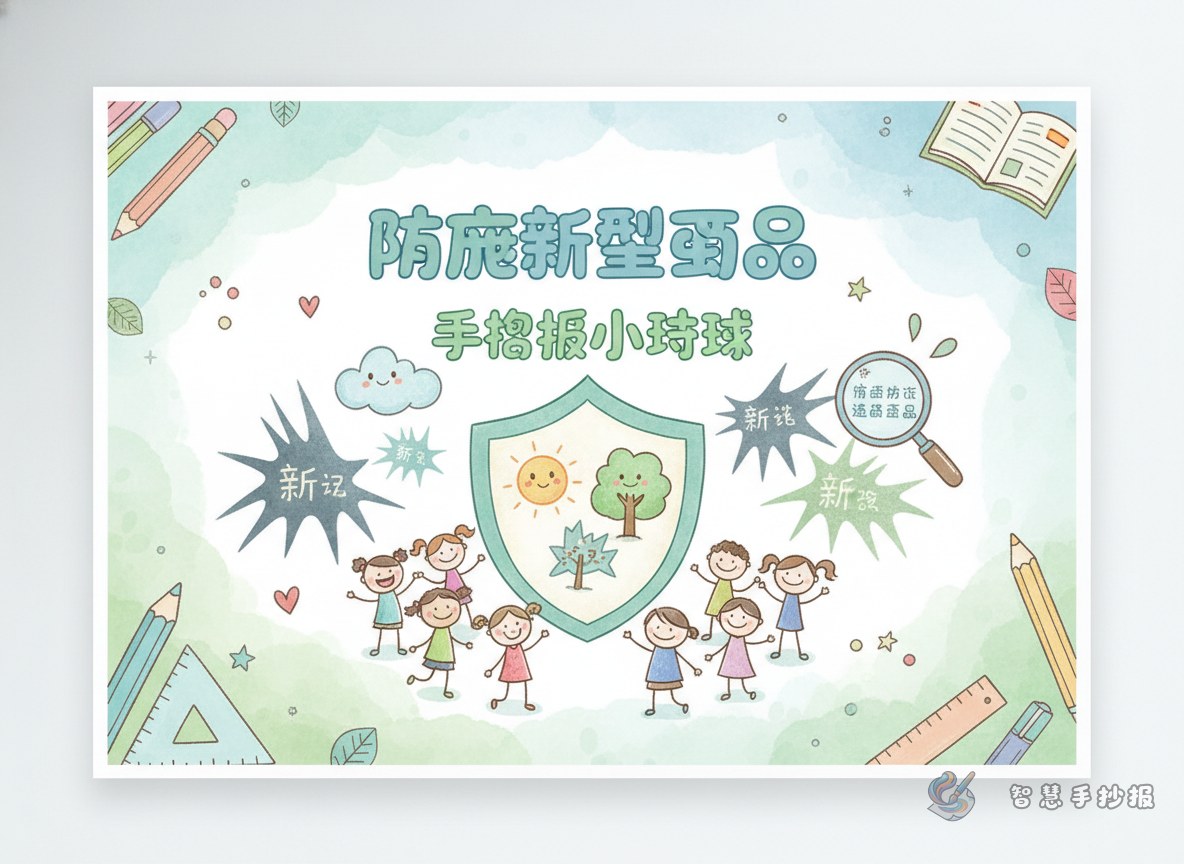 防范新型毒品手抄报怎么做更适合小学生 - 智慧手抄报专题封面图