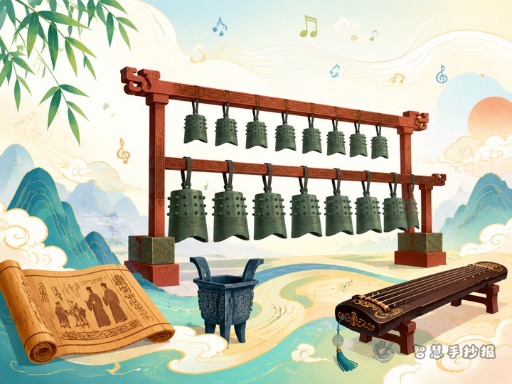 编钟里的中国古代礼乐文明手抄报怎么做 - 中国古代礼乐文明手抄报系列作品预览