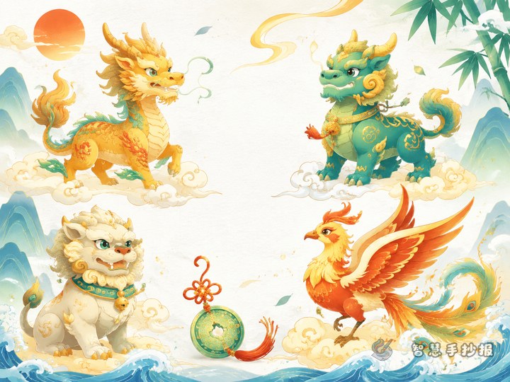 辟邪神兽手抄报怎么做更有传统吉祥寓意 - 手抄报专题封面