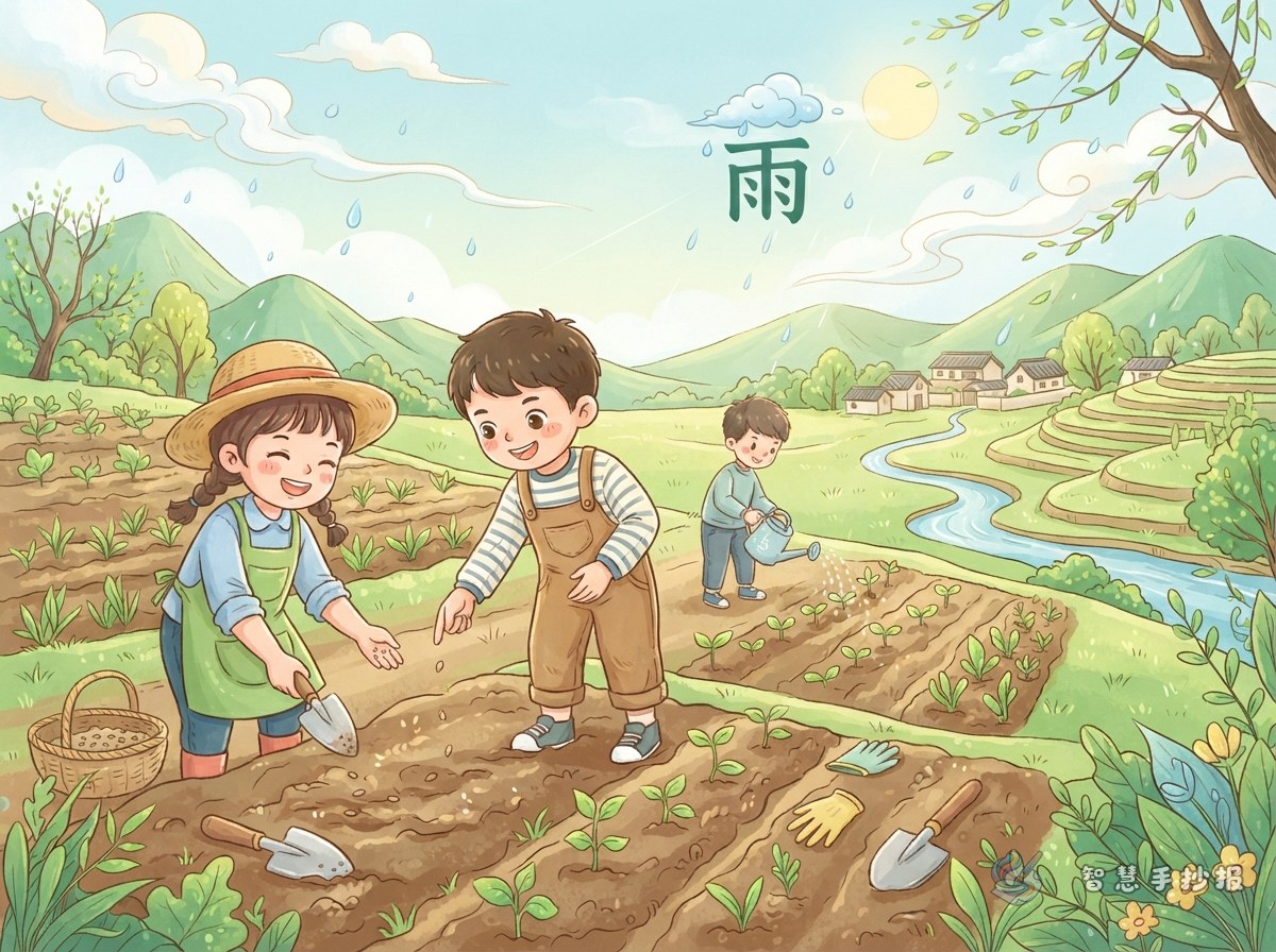 谷雨手抄报里能写哪些种瓜点豆的知识？ - 智慧手抄报专题封面图