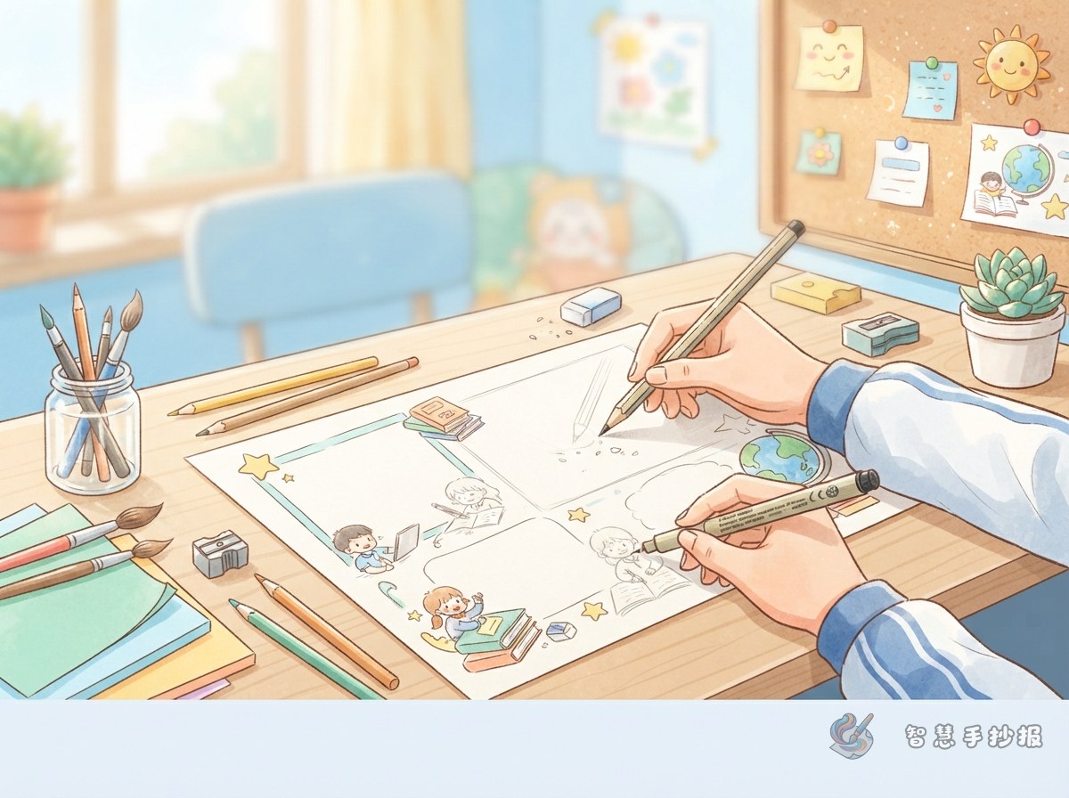 How Can Beginners Make a Pencil Draft That Erases Cleanly Before Inking a School Poster? - Poster topic cover image