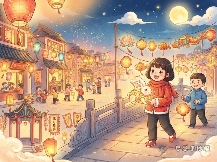元宵节花灯传说手抄报怎样写才有故事感 - 相关内容封面