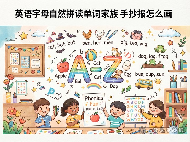 英语字母自然拼读单词家族手抄报怎么画 - Related topic thumbnail