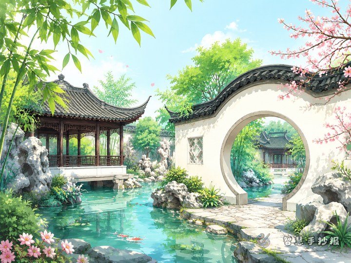 留园手抄报写什么才能体现中国古典园林的空间之美 - 相关内容封面