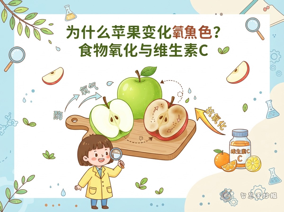 Why Do Apples Turn Brown After Cutting? Oxidation and Vitamin C Handwritten Newspaper - Poster topic cover image