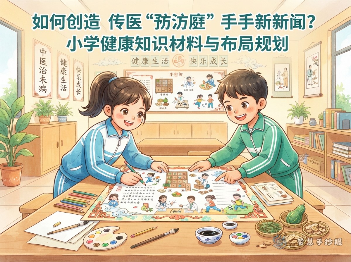 中医&ldquo;治未病&rdquo;手抄报怎么写？小学生健康常识素材和版面安排 - 智慧手抄报专题封面图