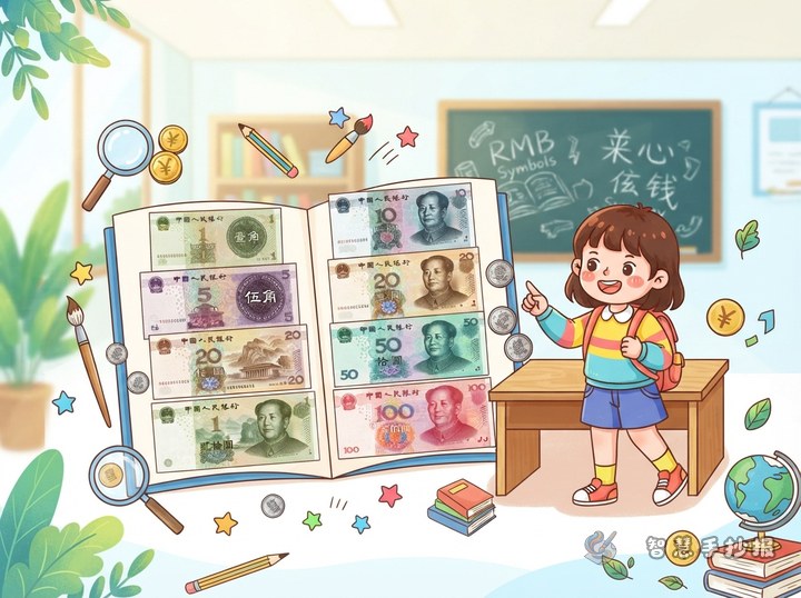 How to Write About RMB Patterns and Denominations in a Handwritten Newspaper - Sketch cover for Renminbi Knowledge and Currency Care Handwritten Newspaper