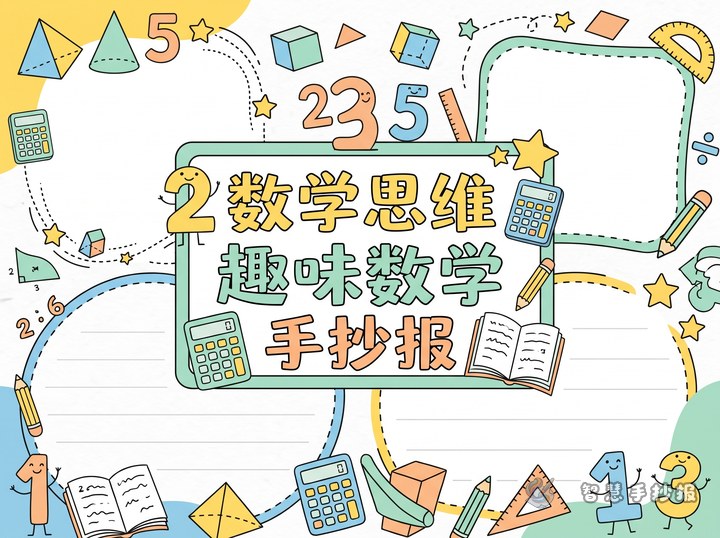 数学思维趣味数学手抄报写什么内容更有趣？ - 相关内容封面