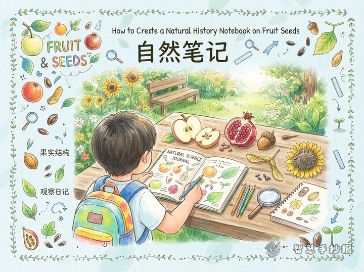 果实里的种子自然笔记手抄报怎么做 - 相关内容封面
