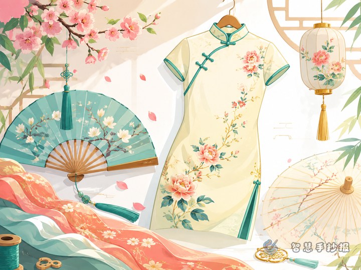 What to Write on a Qipao Handwritten Newspaper for a Cultural Feel - Poster line art preview