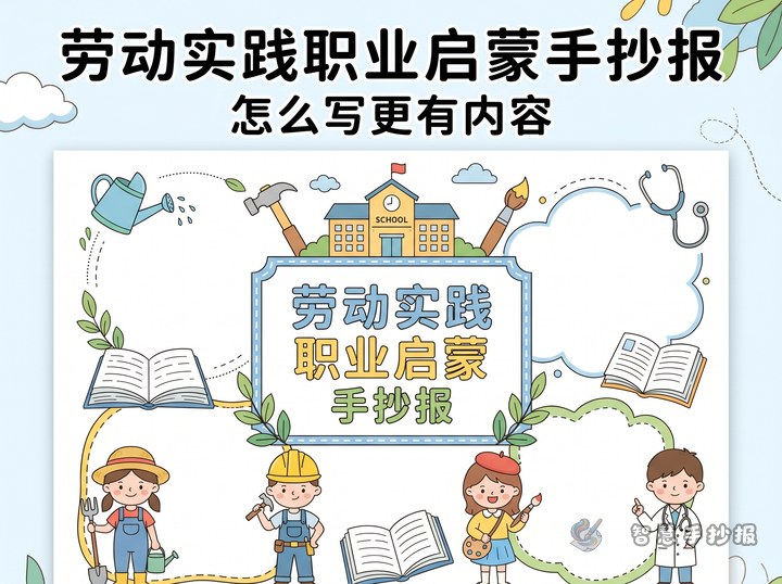 劳动实践职业启蒙手抄报怎么写更有内容 - 劳动实践职业启蒙手抄报手抄报封面