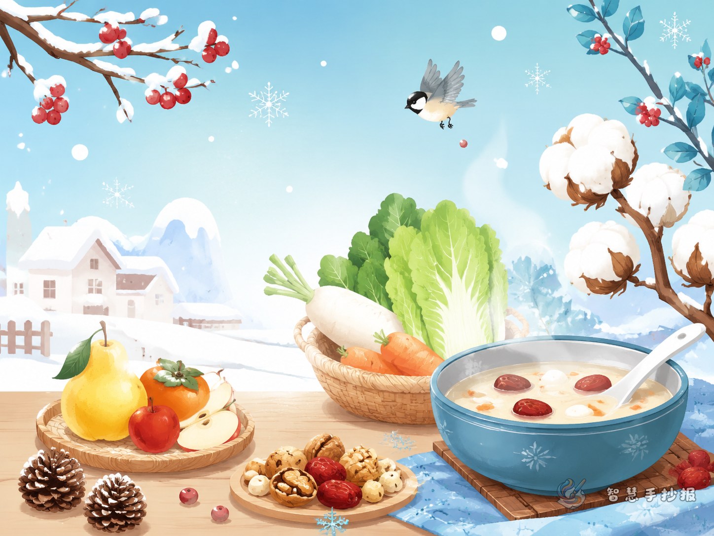 How to Make a Minor Snow Health and Seasonal Food Hand-Copied Newspaper - Poster topic cover image