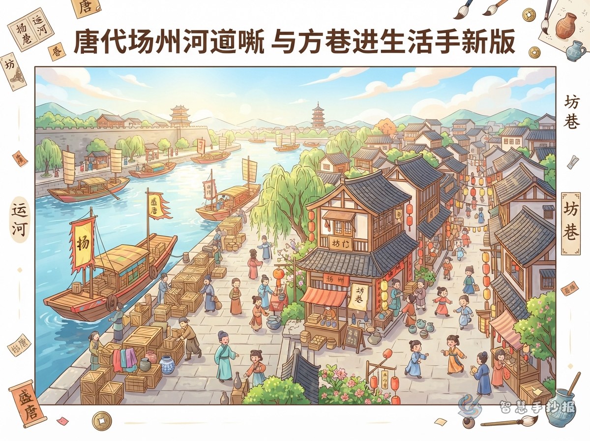 How to Make a Handwritten Poster About Tang-Era Yangzhou&rsquo;s Canal Wharf and Lanes - Poster topic cover image