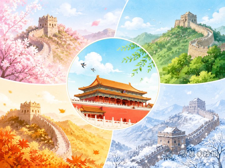 Can a Great Wall and Forbidden City Handwritten Newspaper Be Designed Around the Four Seasons? - Sketch Topic Cover