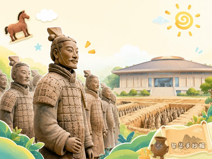 兵马俑为什么适合做博物馆手抄报？ - 博物馆历史文物手抄报系列作品预览