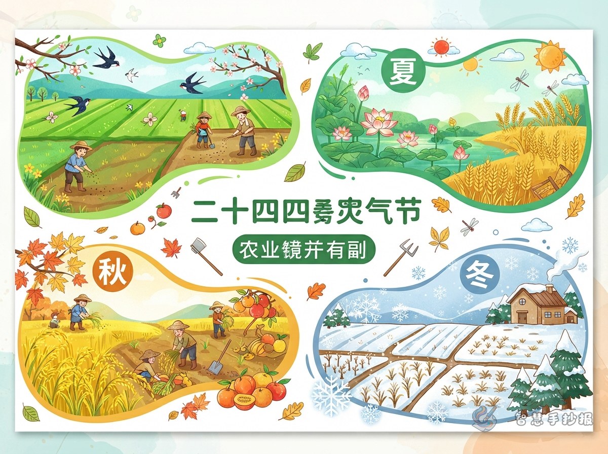 What Should Go on a 24 Solar Terms Farming Poster? Try a Four-Season Layout - Poster topic cover image