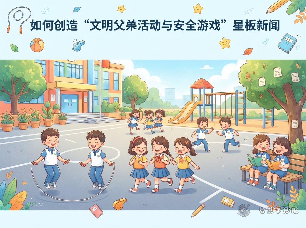 课间文明活动与安全游戏手抄报怎么写 - 智慧手抄报专题封面图