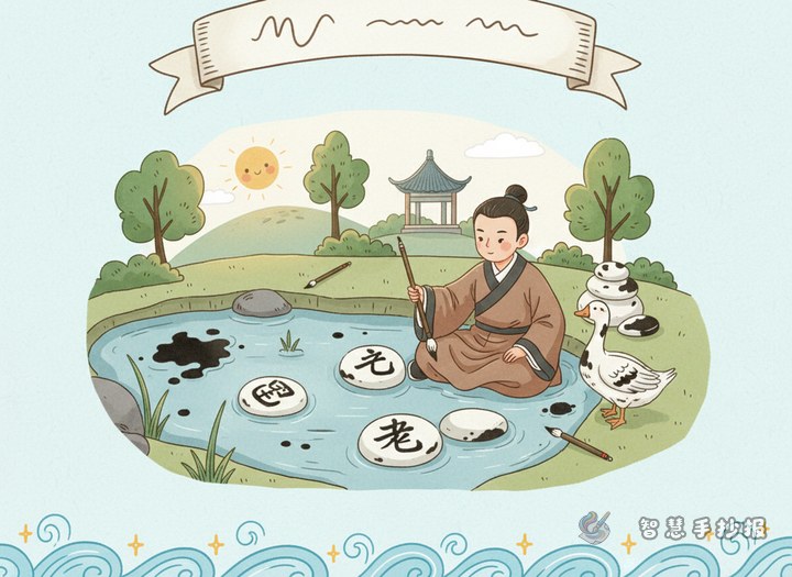 How to Make a Wang Xizhi Handwritten Newspaper That Shows Perseverance - Preview of Famous People Stories and Role Model Education Handwritten Newspaper series