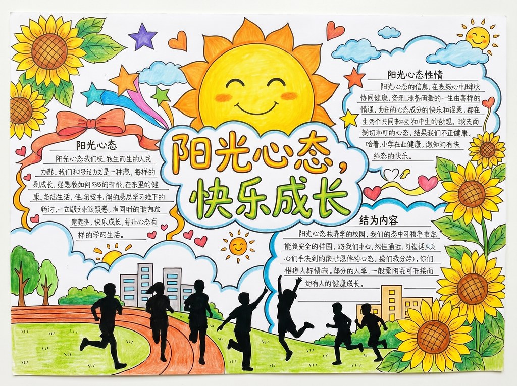 向阳而生快乐成长手抄报