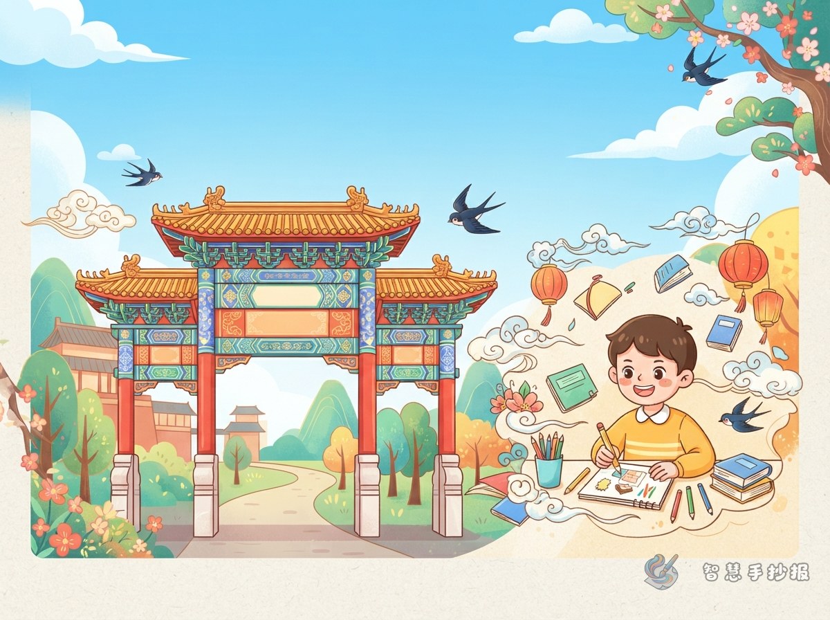 How to Draw a Paifang Handwritten Newspaper: Cultural Gateway Ideas - Poster topic cover image