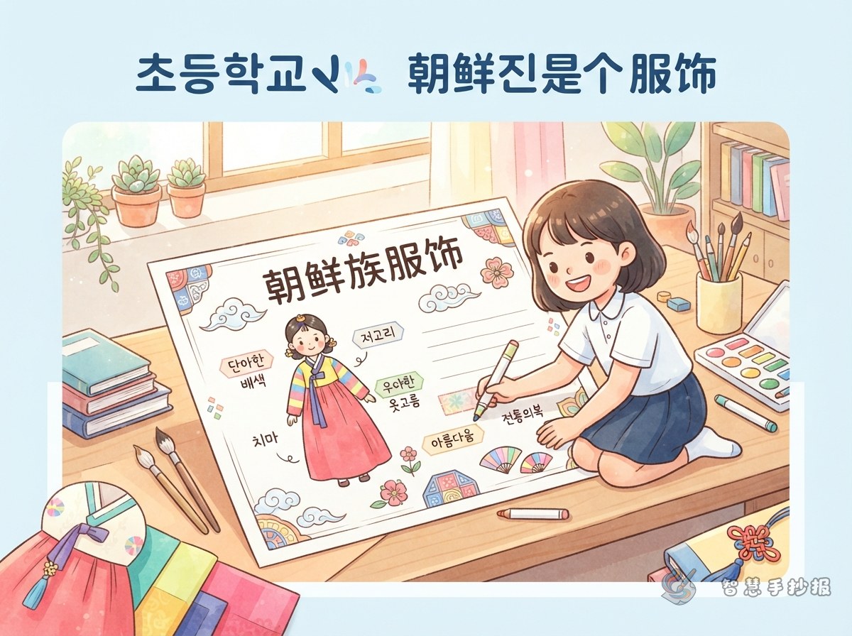How to Make a Korean Ethnic Costume Handwritten Newspaper: Drawing and Color Ideas - Poster topic cover image