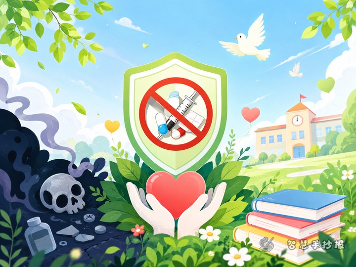 学校禁毒月手抄报可以分成哪几个栏目更清晰 - 相关内容封面