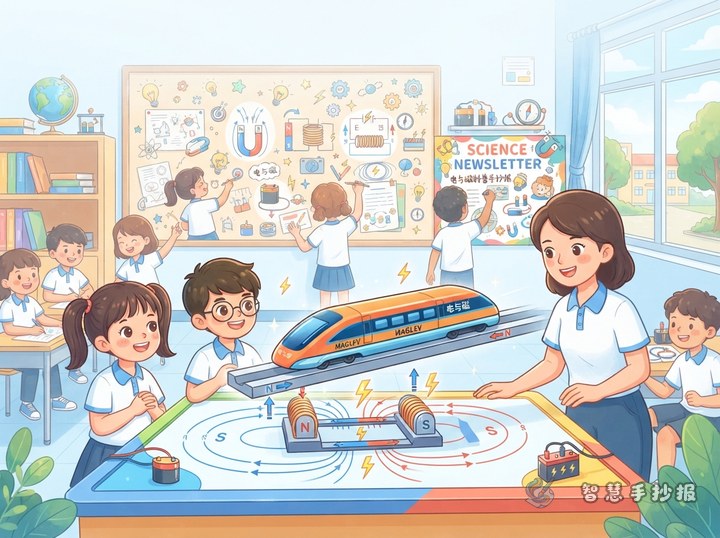 Why Do Maglev Trains Float? Make an Electricity and Magnetism Handout - Poster line art preview
