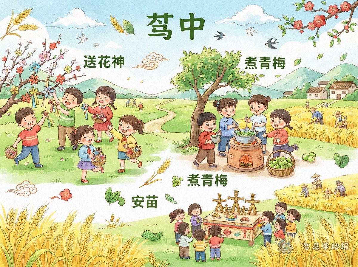 What to Write in a Mangzhong Handwritten Newspaper: Flower God, Green Plums, and Anmiao Layout - Poster topic cover image