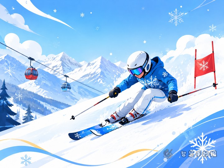 What can I write in a Winter Olympics alpine skiing handwritten newspaper? - Sketch cover for Winter Sports and Olympic Knowledge Handwritten Newspaper
