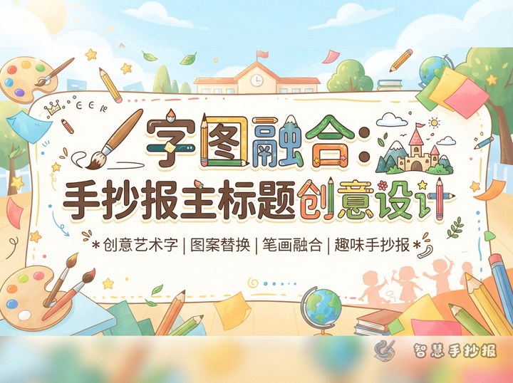 手抄报主标题怎么用图案代替笔画？字图融合设计方法 - 相关内容封面