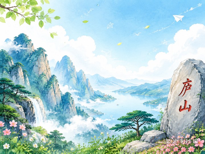 What can I write in a Mount Lushan scenery handwritten newspaper? - Sketch Topic Cover